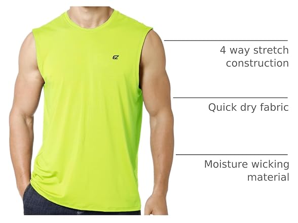 Ezrun Men (3XL) UPF 50+ Quick Dry Sleeveless Shirt