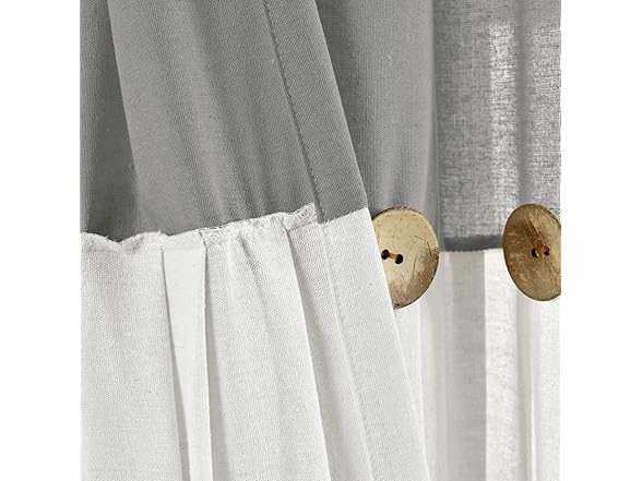 Lush Decor Linen Button Window Curtain Panel