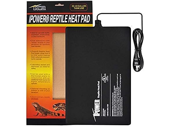 iPower 8 by 12-Inch Reptile Heat Mat Under Tank