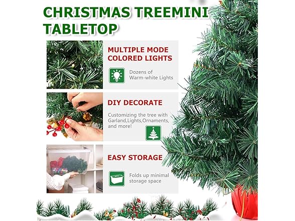 KISIQI Pre-lit Artificial Christmas Tree