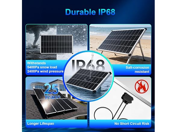 2 Pack Silver 200 Watt Solar Panels 12V
