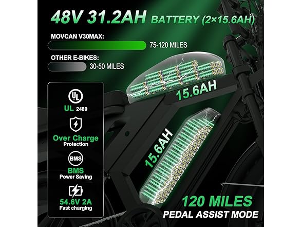 Movcan V30 Max E-Bike Adults 7 Speed