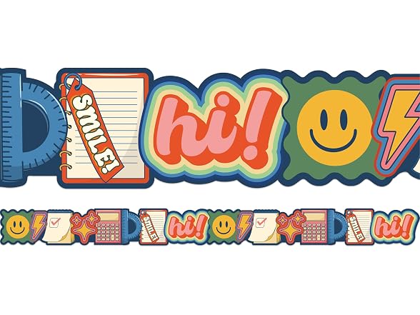 Eureka 846362 S'Cool Era School Icons Extra Wide Border