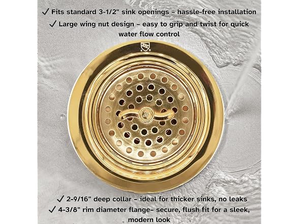 Westbrass Wing Nut Sink Strainer 2-Pack