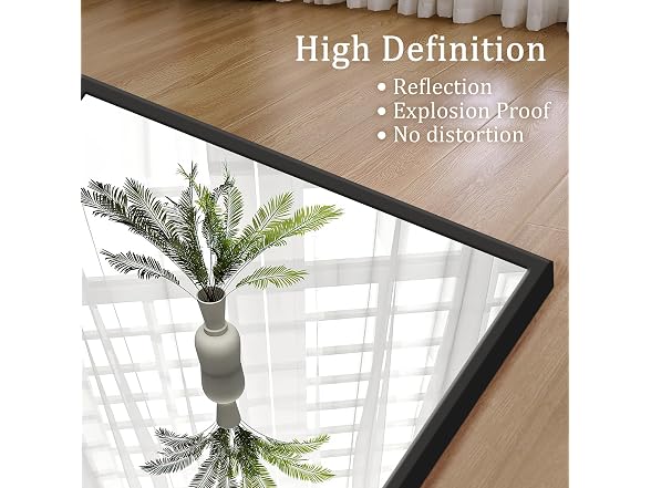 GlasFlength Full Length Mirror with Stand, 64"x21" 