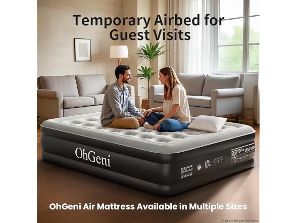 OhGeni Queen Air Mattress Built-in Pump