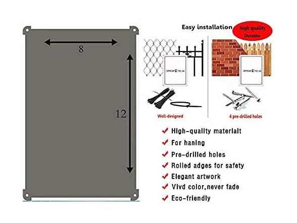 KSFEITING Street sign warning plaque Metal Tin 