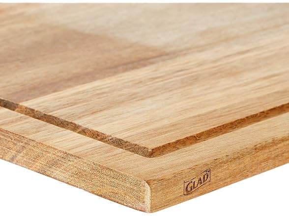 Glad Acacia Wood Cutting Board with Juice Grooves 