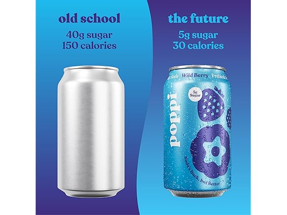 Poppi Sparkling Prebiotic Soda Beverage, Wild Berry