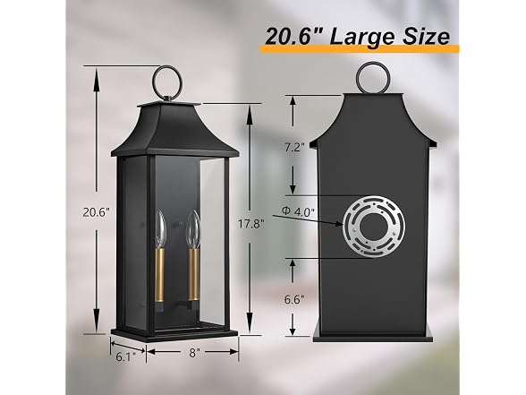 Lawyettle 20.6in Aluminum Porch Light