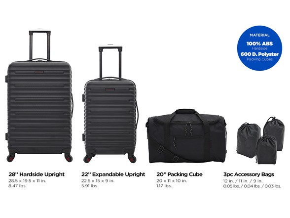 Travelers Club 6 Piece Orion Luggage and Travel Set