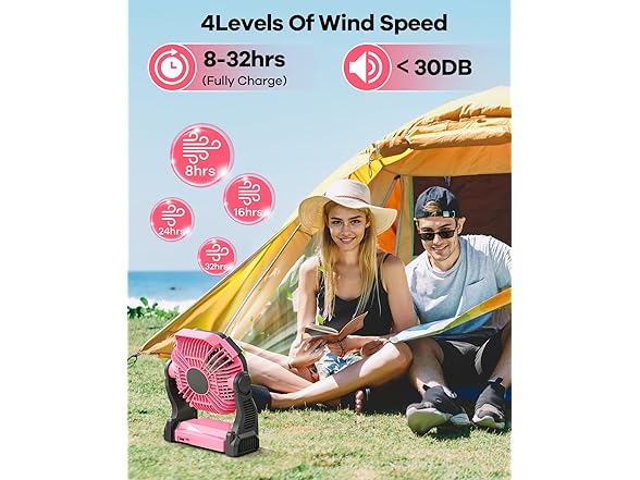 Art In Real Rechargeable Camping Fan with LED Lantern