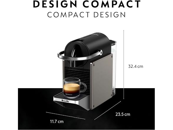 Nespresso Pixie Original Espresso Machine by Breville, Titan