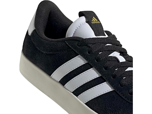 Adidas Womens VL Court 3.0 Sneakers - Black/White/Gold Metallic