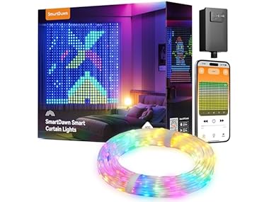 $18 Brightown 400 RGBIC LEDs Smart Curtain Lights with DIY GIF dealfomo