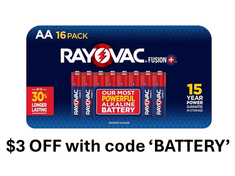 (16 PACK) Rayovac AA Fusion Premium Alkaline Batteries