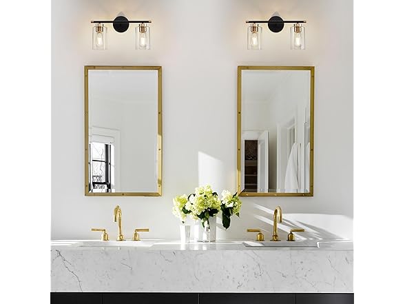 Black Bathroom Light 2-Light Vanity