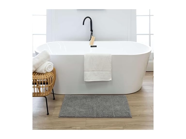 Mohawk Home Sanctuary Casual Solid Gray 2' X 3' 4" Bath Mat Perfect for Bathroom