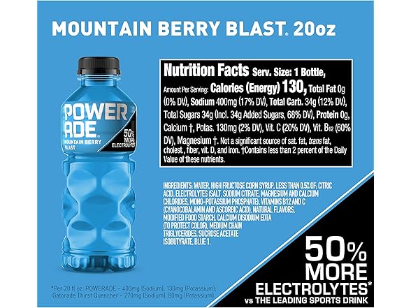 POWERADE Mountain Berry Blast, 20 fl oz, 8 Pack