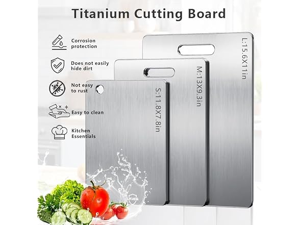 Titanium Cutting Board, 3 Pcs Titanium
