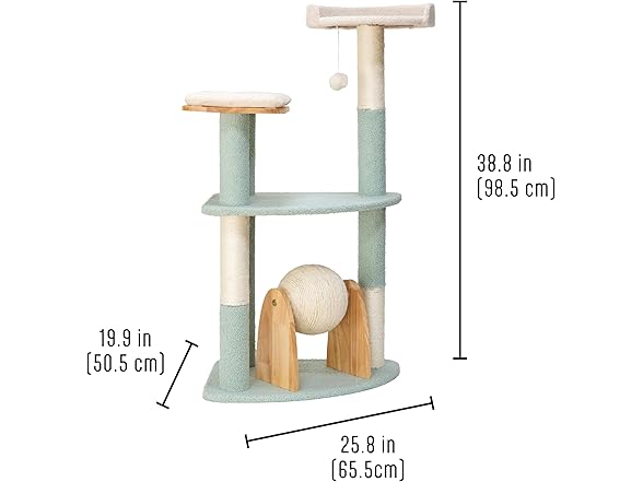 Kitty City Triple Perch Wooden Cat Tower