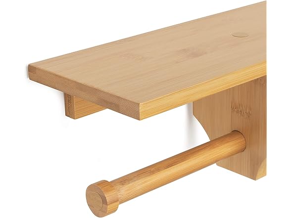 Natural Bamboo Double Dual Toilet Paper Holder