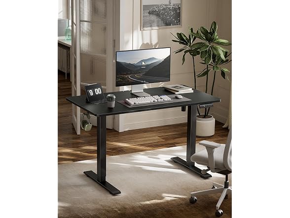 Marsail Electric Standing Desk, Adjustable, 55x24", Black