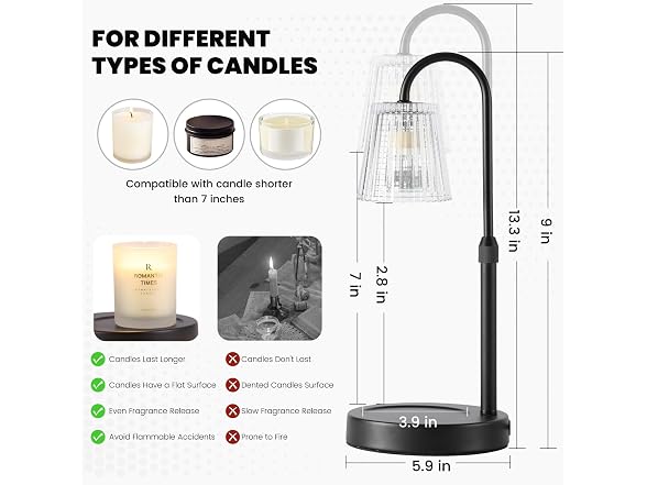 Celegete Candle Warmer Lamp with Timer