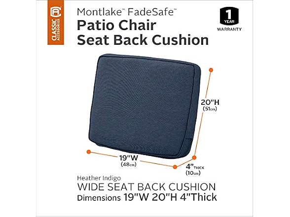 Classic Accessories Montlake Patio Lounge Back Cushion