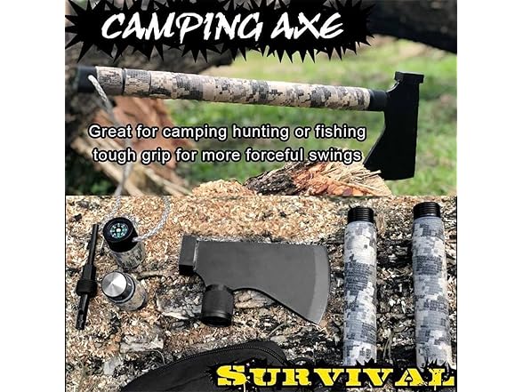 KISIQI Camping Axe with Sheath Folding