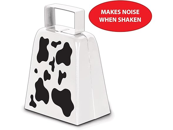 Beistle Cow Print Novelty Metal Cowbell