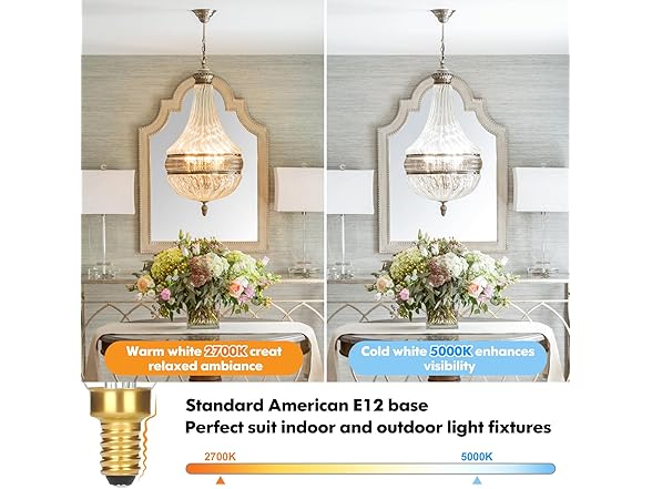 GoBright 12Pk Dimmable E12 LED Candelabra Bulbs, 60W