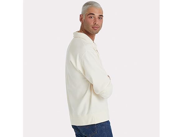 Hanes Mens Fleece Polo Grey (S)