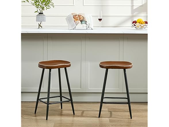 FIRAVOE Bar Stools Set of 2, Modern 24" Counter Height Bar S (Open Box)