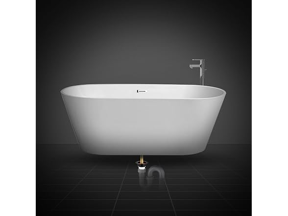PVC Freestanding Tub Drain Kit, 2 Brass Tail Pipes