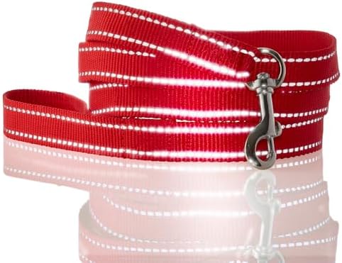 Pet Passion Reflective Durable Dog Leash 7 Ft. for All Pet Breeds, Red, One Size