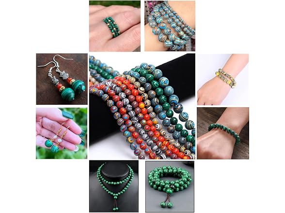 Zhung Ree 6-12mm Natural Stone Beads Malachite Beads