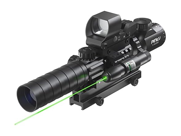 PINTY Rifle Scope Red Dot Laser Combo