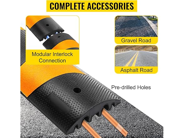 2pcs 6 Feet Rubber Speed Bump Driveway Modular