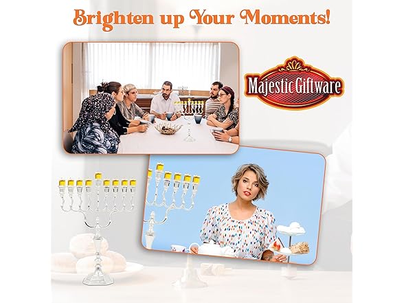 Majestic Silver-Plated Hanukkah Menorah