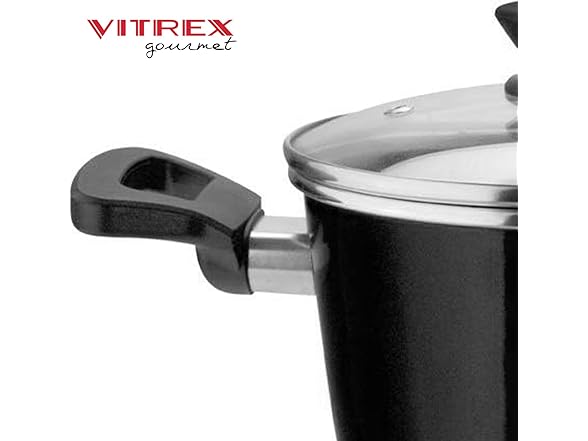 VITREX Granite Noir Metallic 7.8-Inch Stockpot with Lid