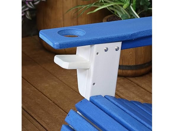 Sunnydaze All-Weather Blue/White Adirondack Chair