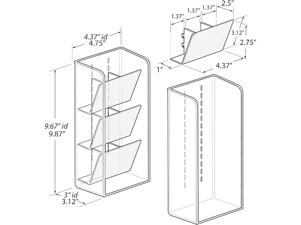 Azar Displays Three Tier Tilt Organizer Freestanding Clear Tilt-Out Bin Tower