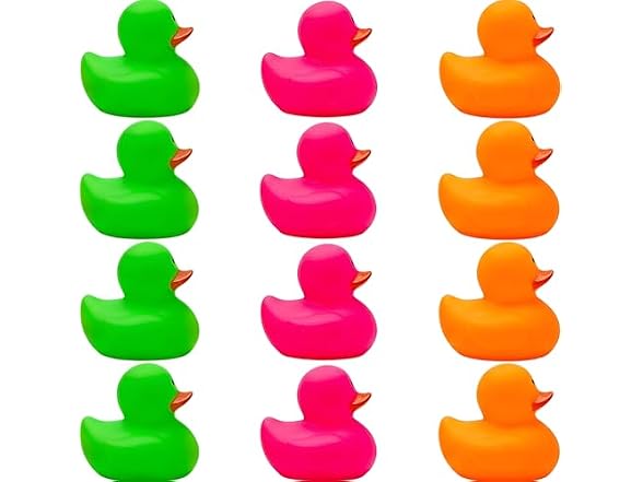 Fun Express 5 1/2" Mini Neon Ducks Lucky Duck Exchange Packs