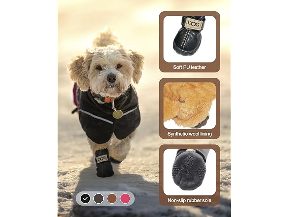 Winter Dog Boots & Paw Protectors, Anti-Slip