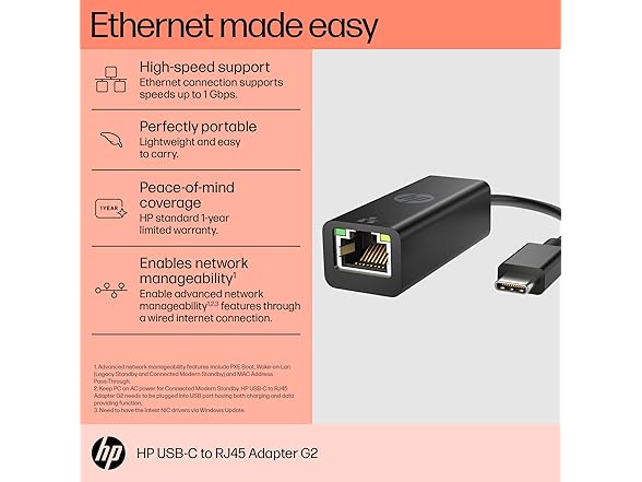 HP USB-C to RJ45 Adapter