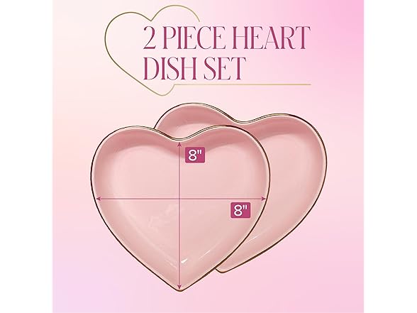 Paris Hilton 2-Piece Heart Dish Set,Pink