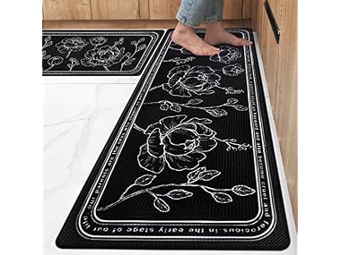 $14.99, Was $49.99, 70% Off! ROTTOGOON Kitchen Floor Mat 2Pk Black dealfomo