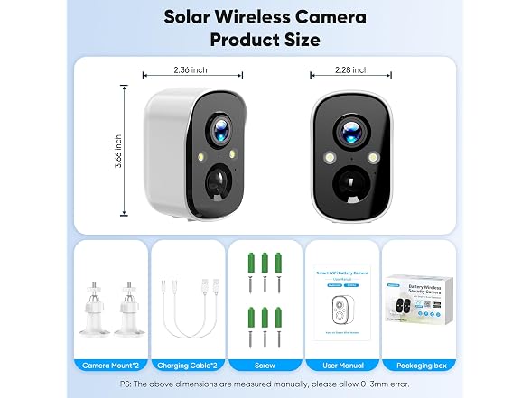 Nikoglly 2 Pack Wireless Outdoor Security Cameras