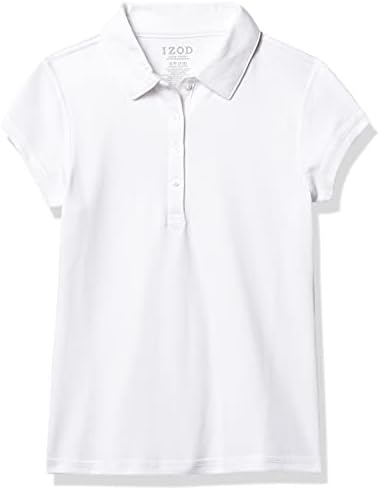 IZOD Girls School Uniform Sensory-Friendly Short Sleeve Polo Shirt